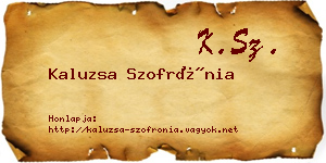 Kaluzsa Szofrónia névjegykártya